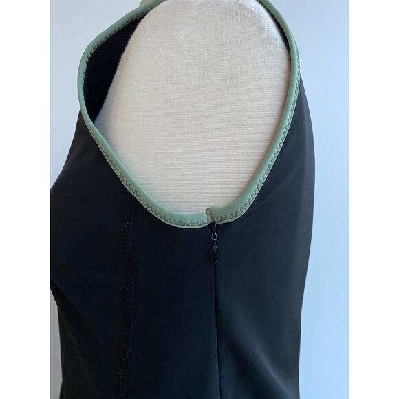 Prada Shift Dress Black with Green Trim Knee Length Women’s Italian 48 US 12 - Picture 7 of 10